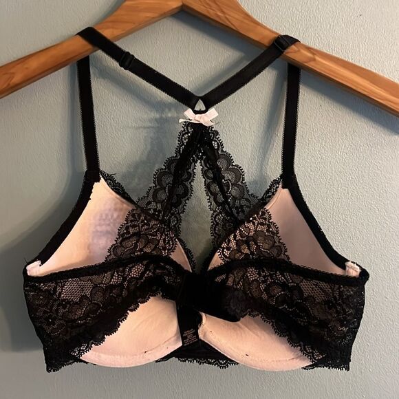 Victoria’s Secret sexy black lace push-up lace bra Women’s 32D 32 D - Picture 9 of 13